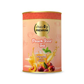 Chaizup Premium 1 Min Instant Peach Iced Tea Premix - Pack Of 2 X 500gm Cans, 17.6 Ounce Each | Refreshing Peach Infusion - Low Caffeine
